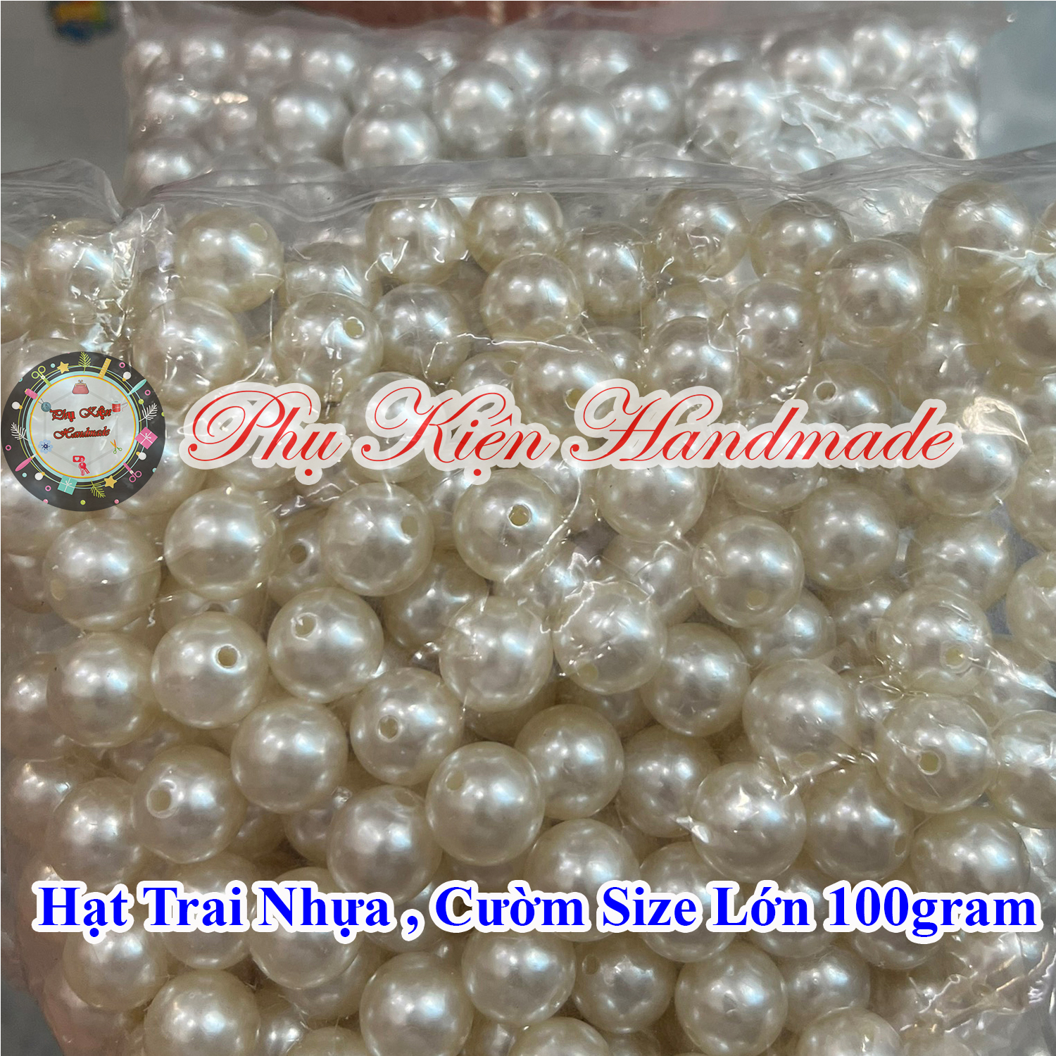 Hạt trai nhựa , cườm size lớn 100gram