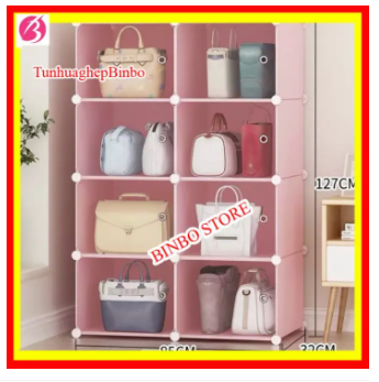 TỦ ĐỰNG TÚI XÁCH THÔNG MINH 8 ô nhiều màu lựa chọn
