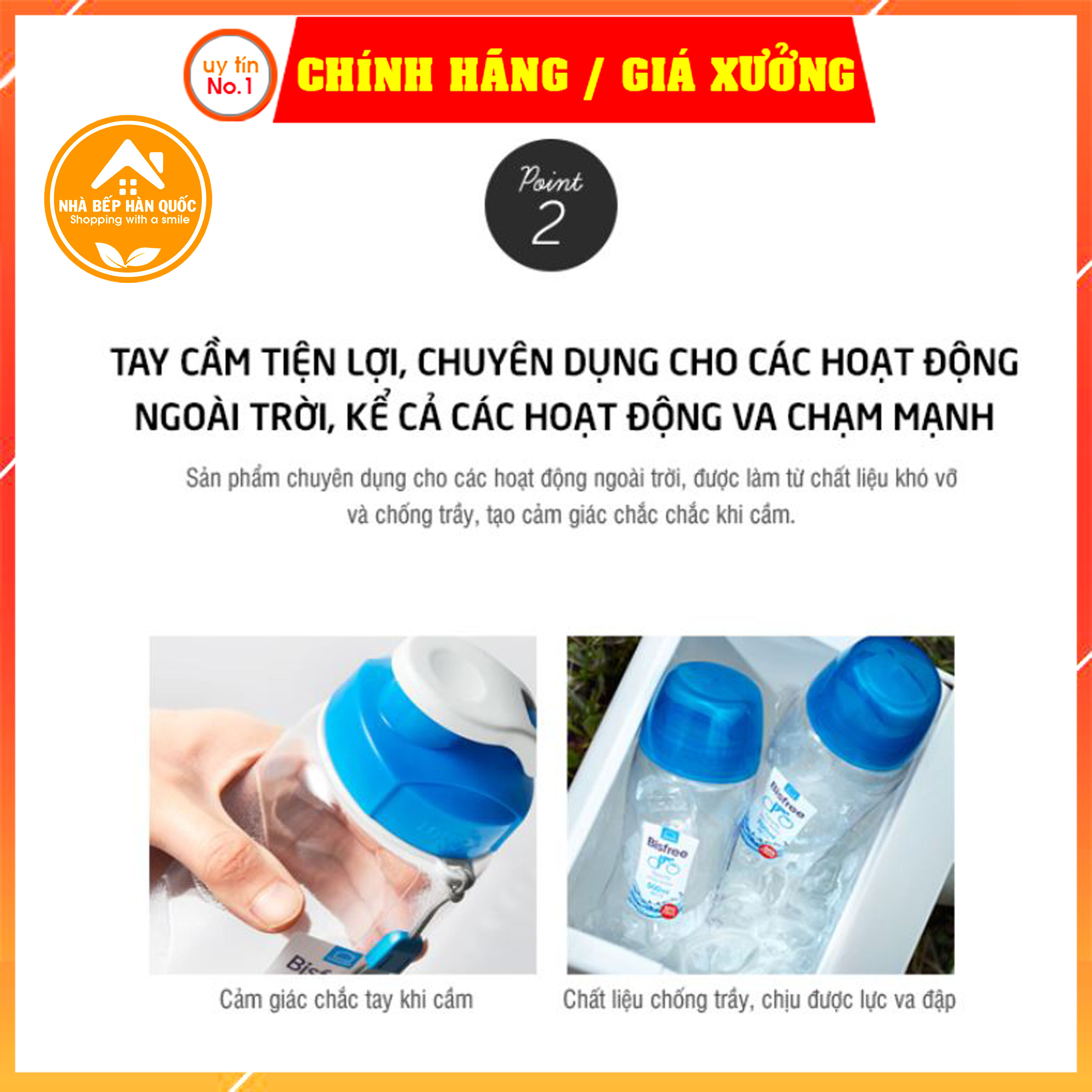 Bình nước thể thao Lock&Lock Handy Bottle 500ml & 700ml ABF722 [Chính hãng]