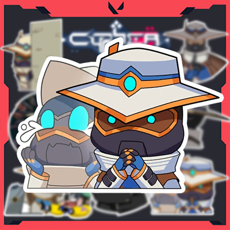 Sticker Valorant - Hình dán Agent Cypher(set 12 hình)