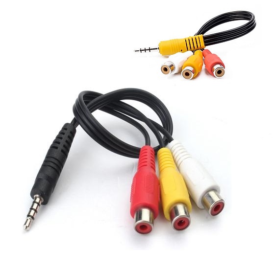 Jack chuyển 3.5 ra 3 lỗ av - rca - bông sen cái