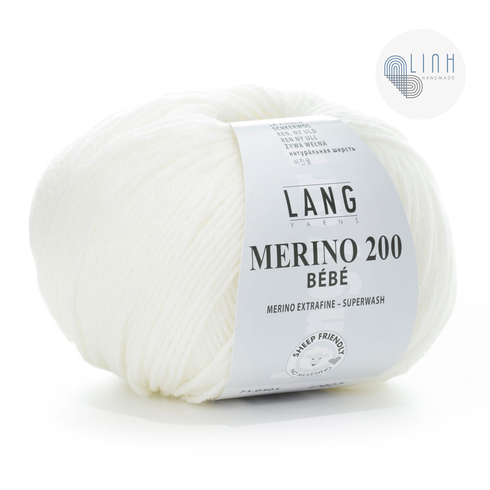 Cuộn Len Sợi Lông Cừu Yarn Wool Lang Merino 200 Bebe