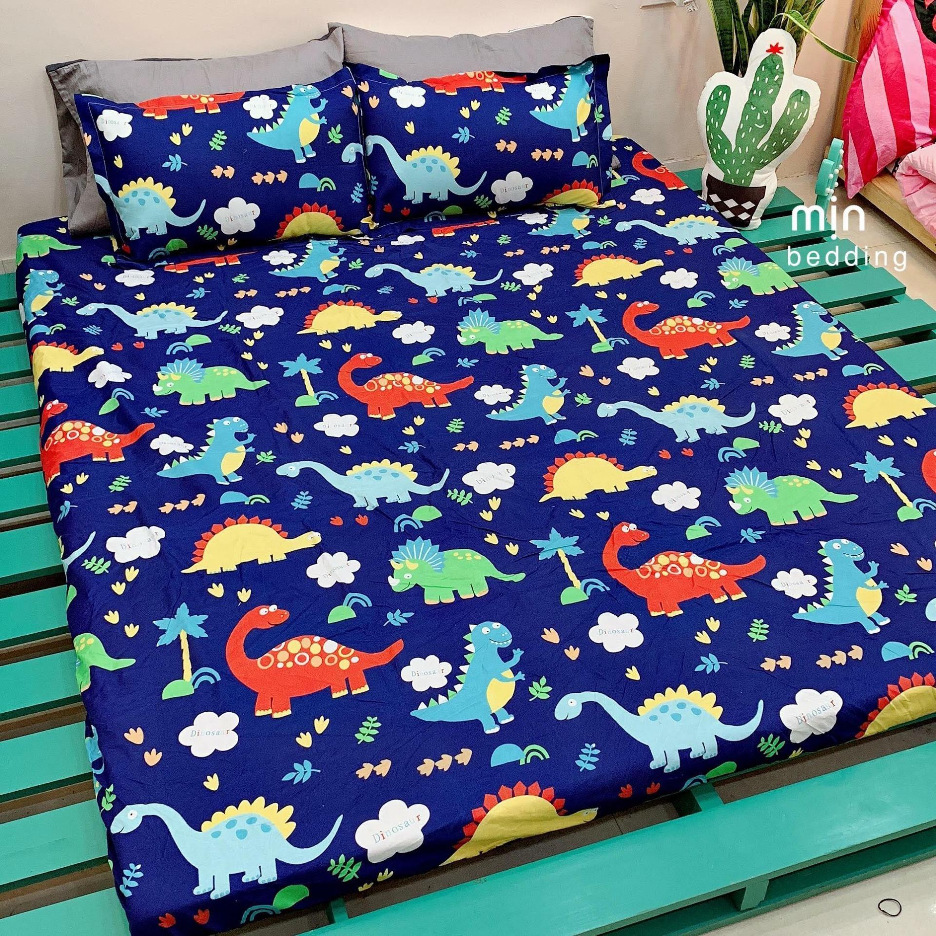 Bộ Ga Kèm - 2 áo gối - Đủ size (Tặng Kèm Áo Gối Ôm) Mẫu Khủng long