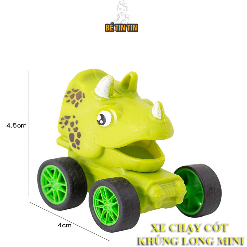 Xe mini chạy cót Khủng Long, đồ chơi xe chạy cót cho bé (1 Cái)