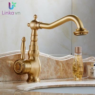 Vòi rửa lavabo đồng nghệ thuật VOI007 – Phong cách Châu Âu cổ điển