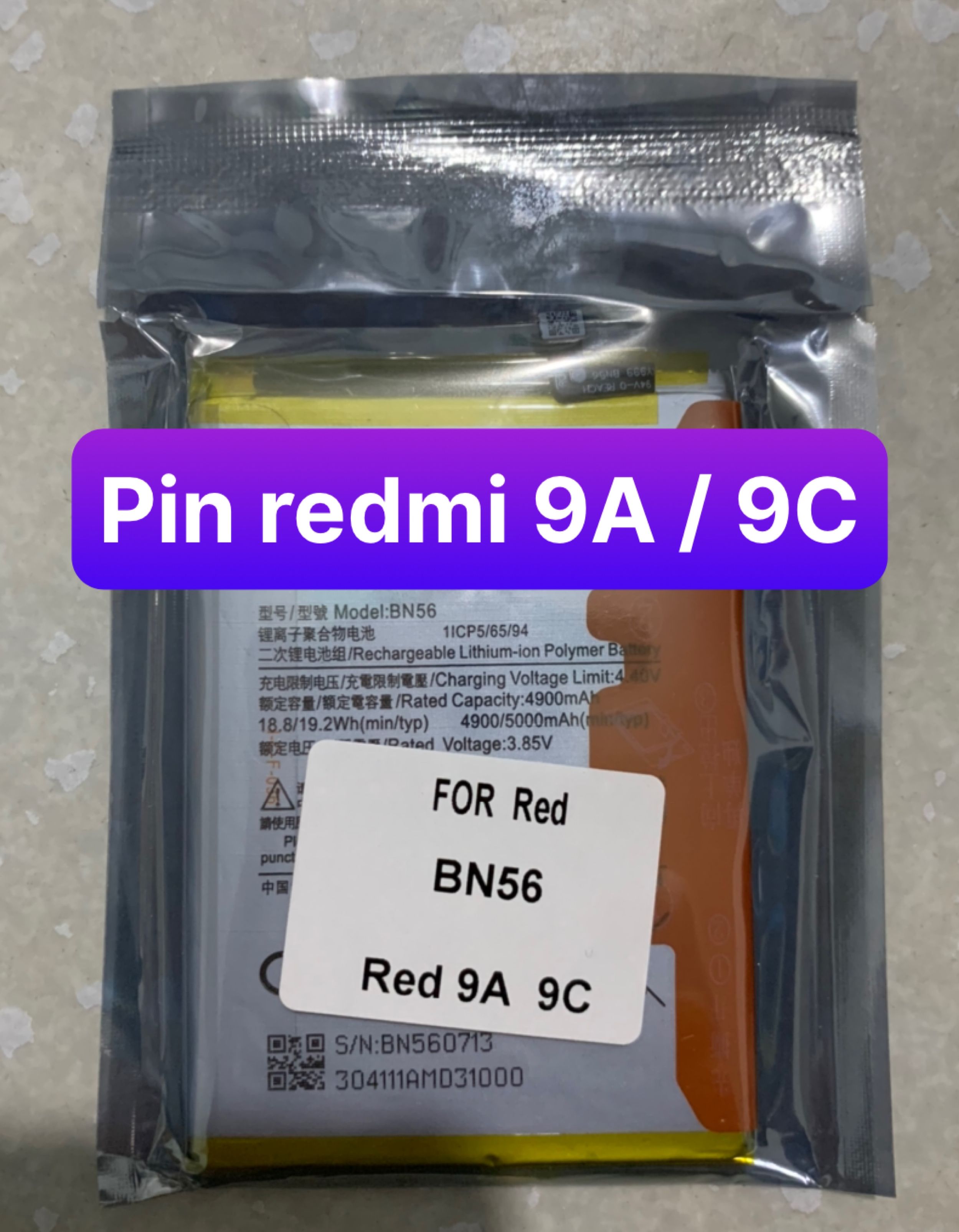 Pin bn56 xiaomi redmi 9a - 9c - poco m2 pro dung lượng 5000mah