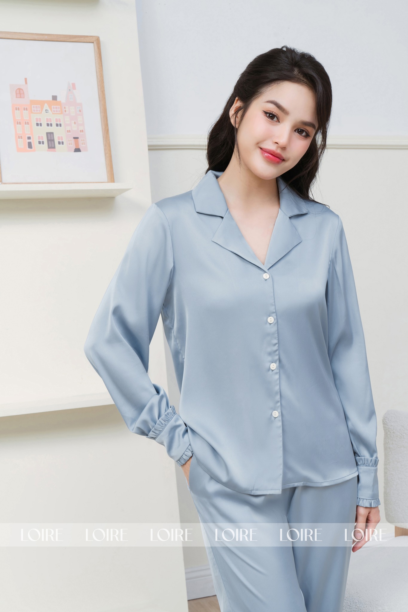 Bộ Pijama Lụa Dài Thanh Lịch Loirechic LPD14