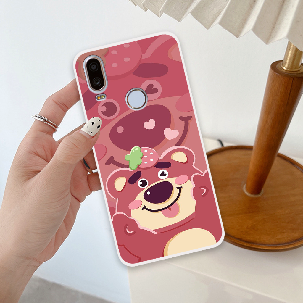 Ốp lưng Vsmart Active 1 / Active 1 Plus / Active 1+ gấu dâu lotsoo lông xù
