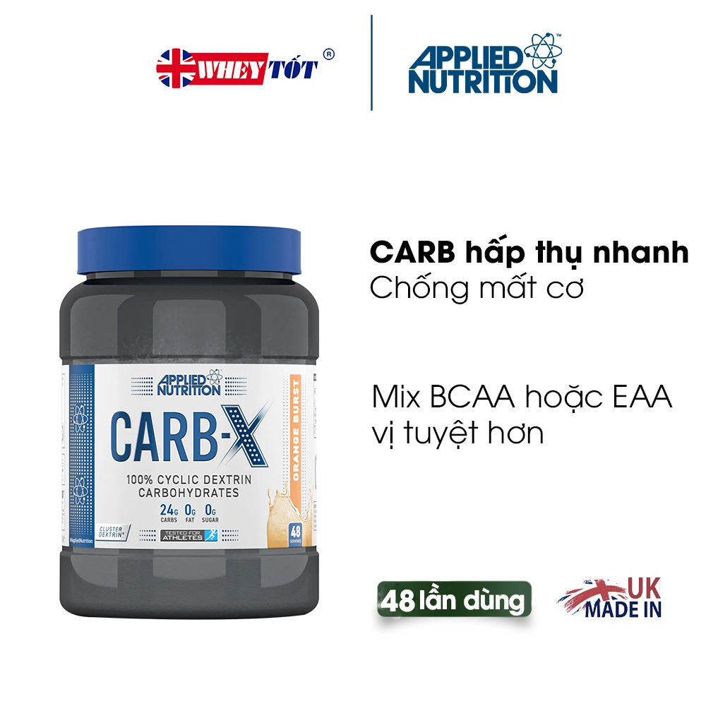 Bột uống Applied Nutrition Carb-X bổ sung năng lượng hỗ trợ vận động (48  lần dùng) 