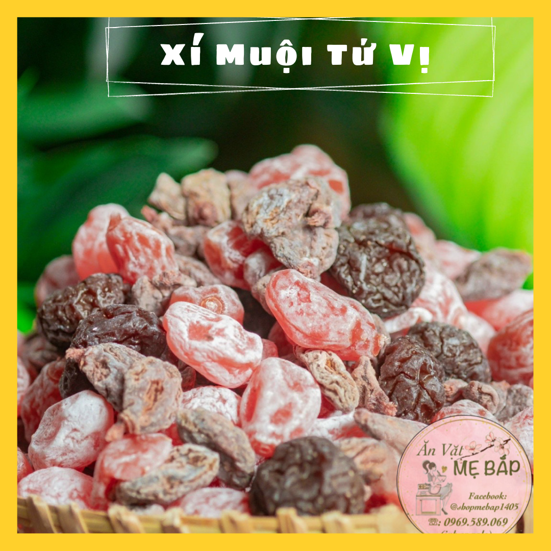 Xí Muội Ô Mai Mix 4 Vị 500g - vị mơ, đào, hồng núi, mận chua ngọt - Shop Mẹ Bắp [Đặc sản Hà Nội]