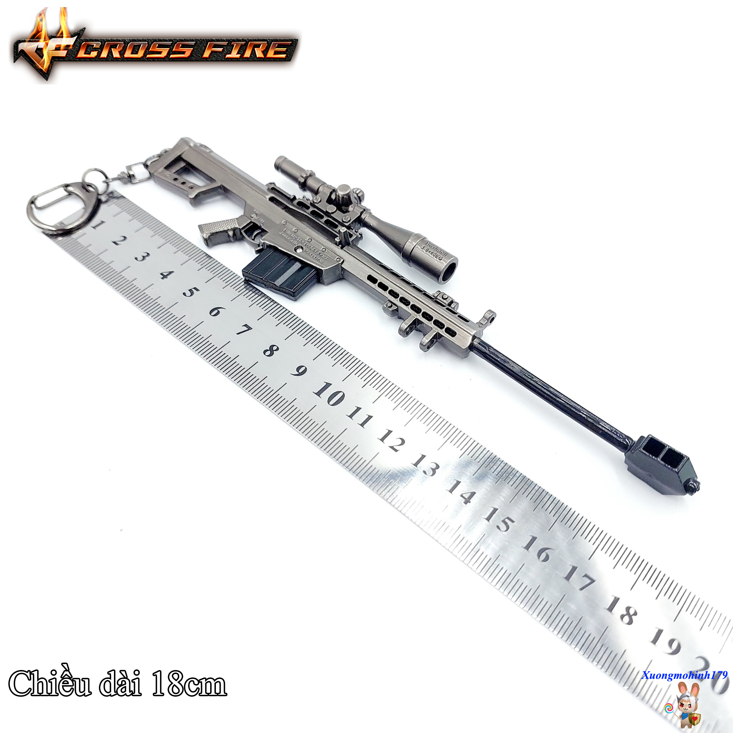 Mô hình sưu tầm Đột Kích Crosfire Barrett M82A1 hợp kim 18cm kèm kệ trưng bày