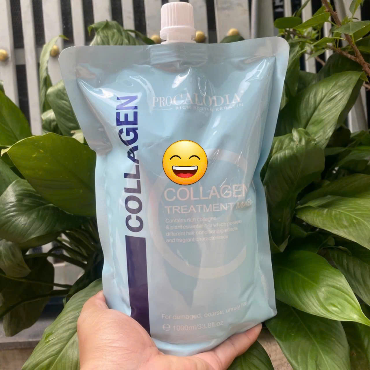 Kem hấp ủ tóc Pro Calodia Collagen Treatment siêu mượt phục hồi tóc dạng túi 1000ml.