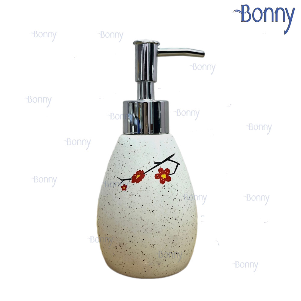 Bình sứ đựng nước rửa tay, lọ sứ đựng dầu gội, sữa tắm gốm sứ bát tràng cao cấp, bình dáng xoài hoa đào 200ml