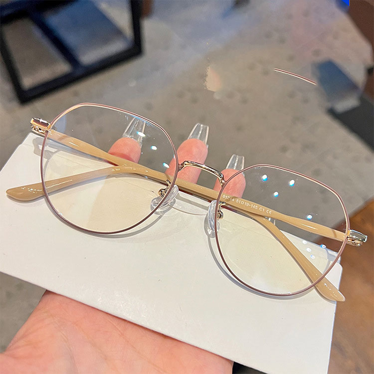 Glass round macaron women ins Korean metal ultra-light high-grade fashion personality anti-ASX UV replacement eye salon glass coin