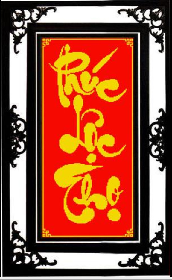 Tranh thêu chữ phúc lộc thọ