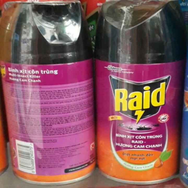 BÌNH XỊT CÔN TRÙNG HƯƠNG CAM CHANH RAID 300ML