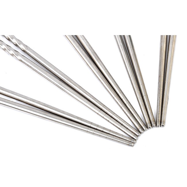 Vỉ 5 đôi đũa Inox xoắn cao cấp