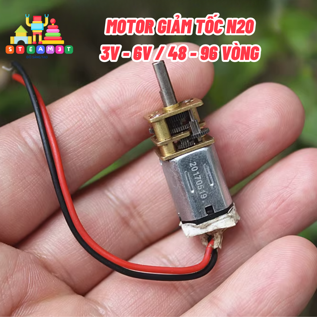 [HCM]Động cơ motor mini mô tơ giảm tốc N20 trục dài 7mm - DC3V-6V - bánh răng thép cực bền - LK0017
