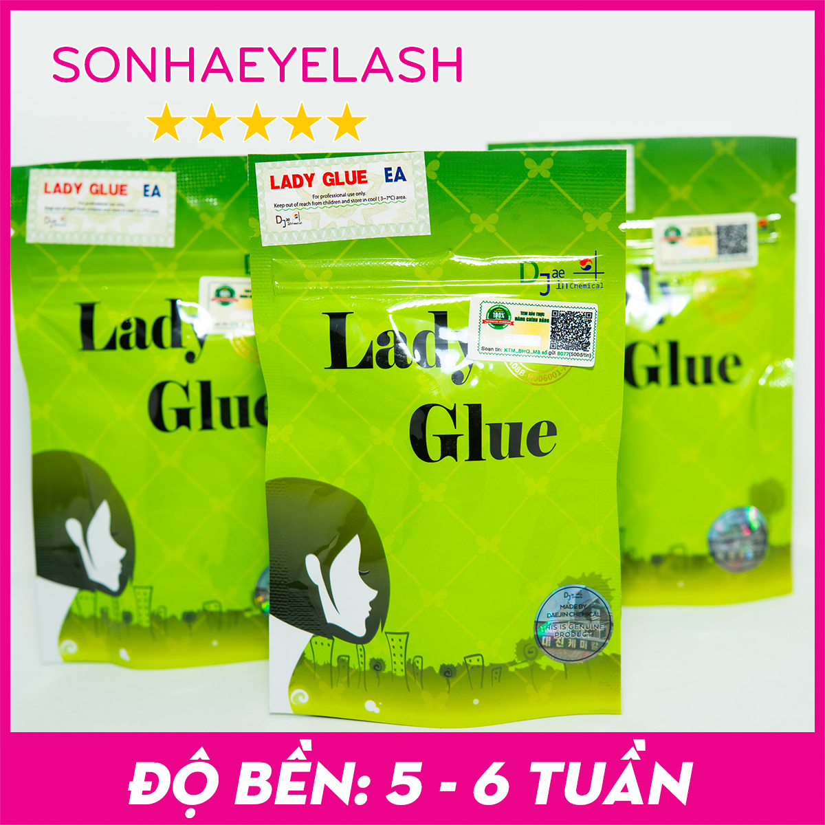Keo Lady xanh, keo nối mi ít cay