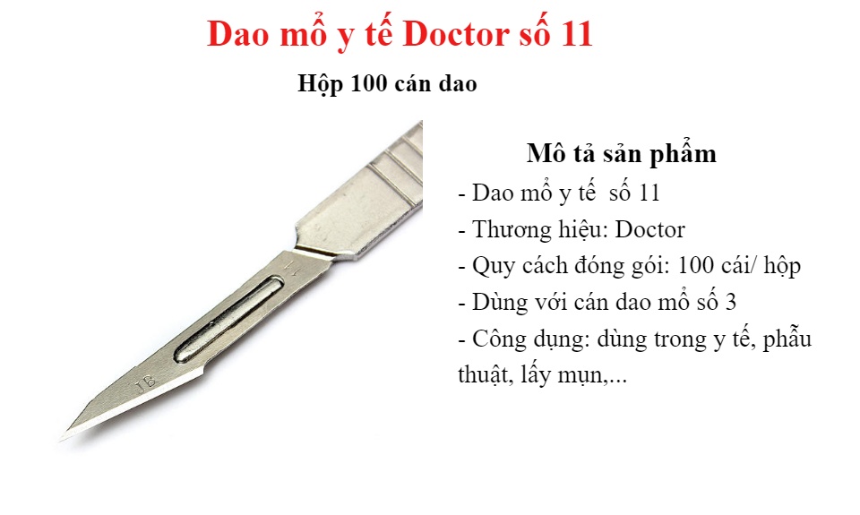 [HCM][HỘP 100 CÁI] DAO RẠCH MỤN DOCTOR SỐ 11