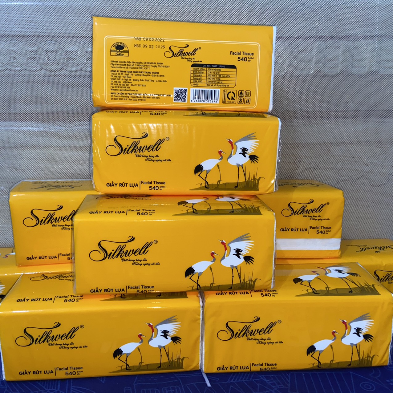 BỊCH 10 gói Giấy ăn giấy rút lụa cao cấp 3 lớp 200 Silkwell