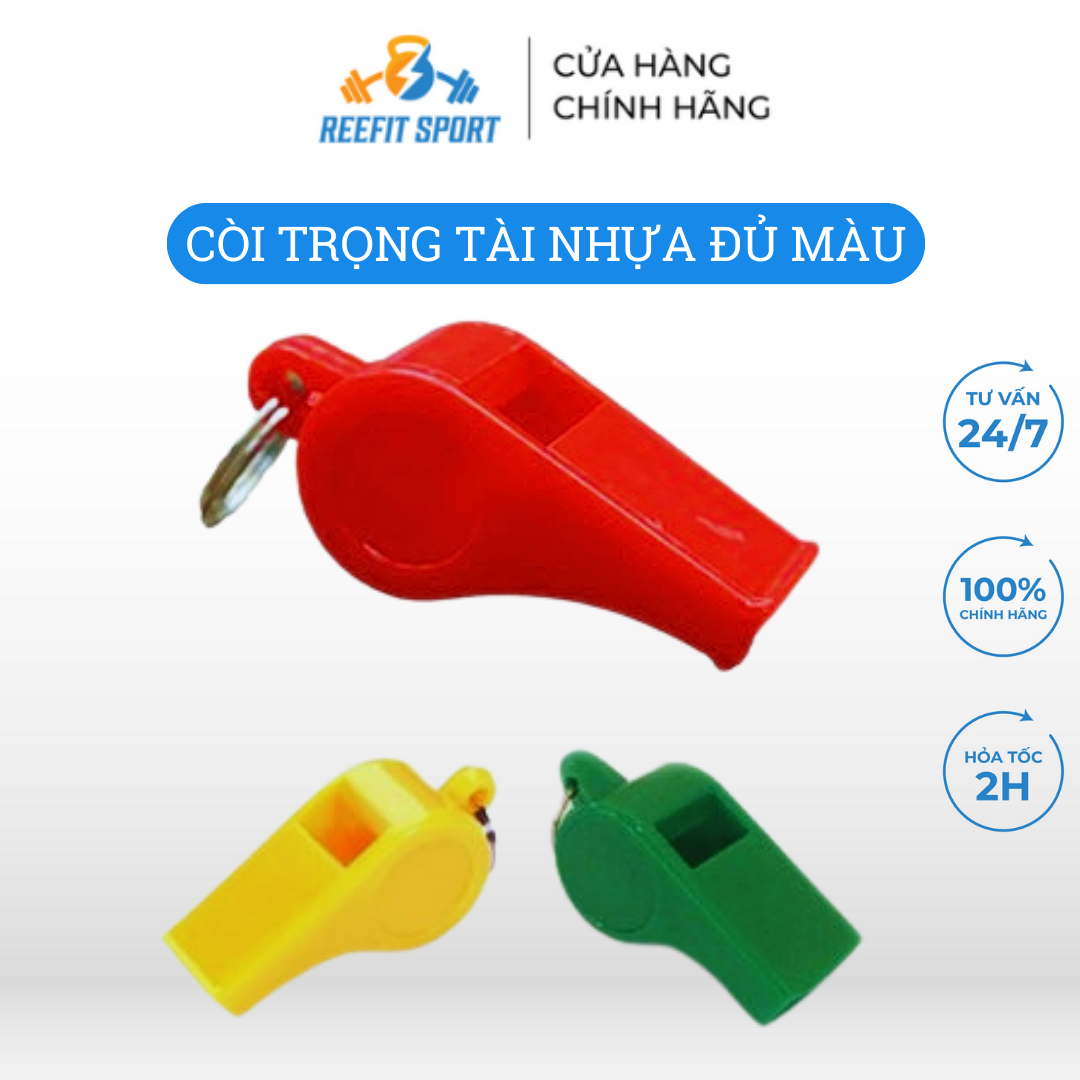 Còi trọng tài nhựa đủ màu