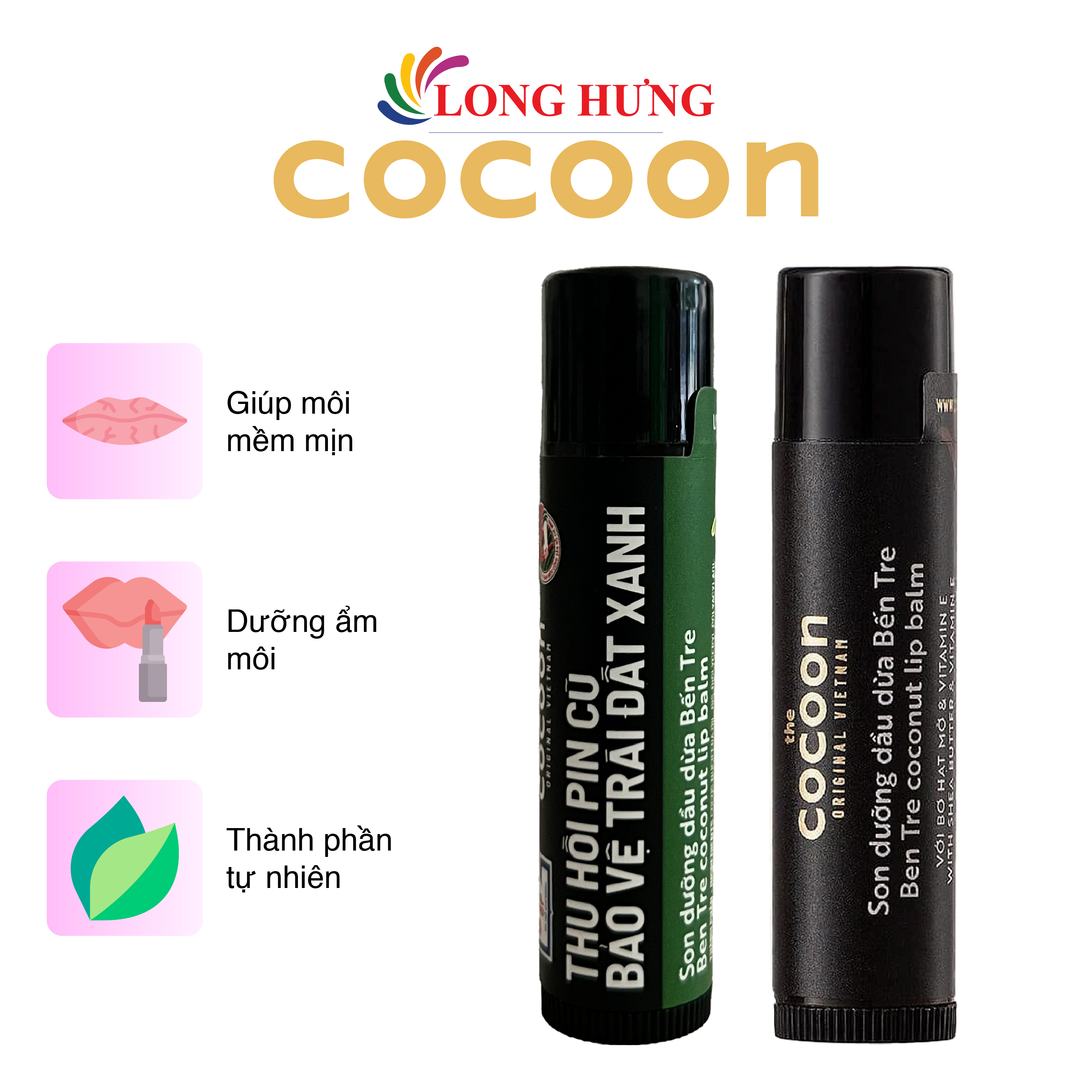 Son dưỡng Cocoon dầu dừa Bến Tre (5g)