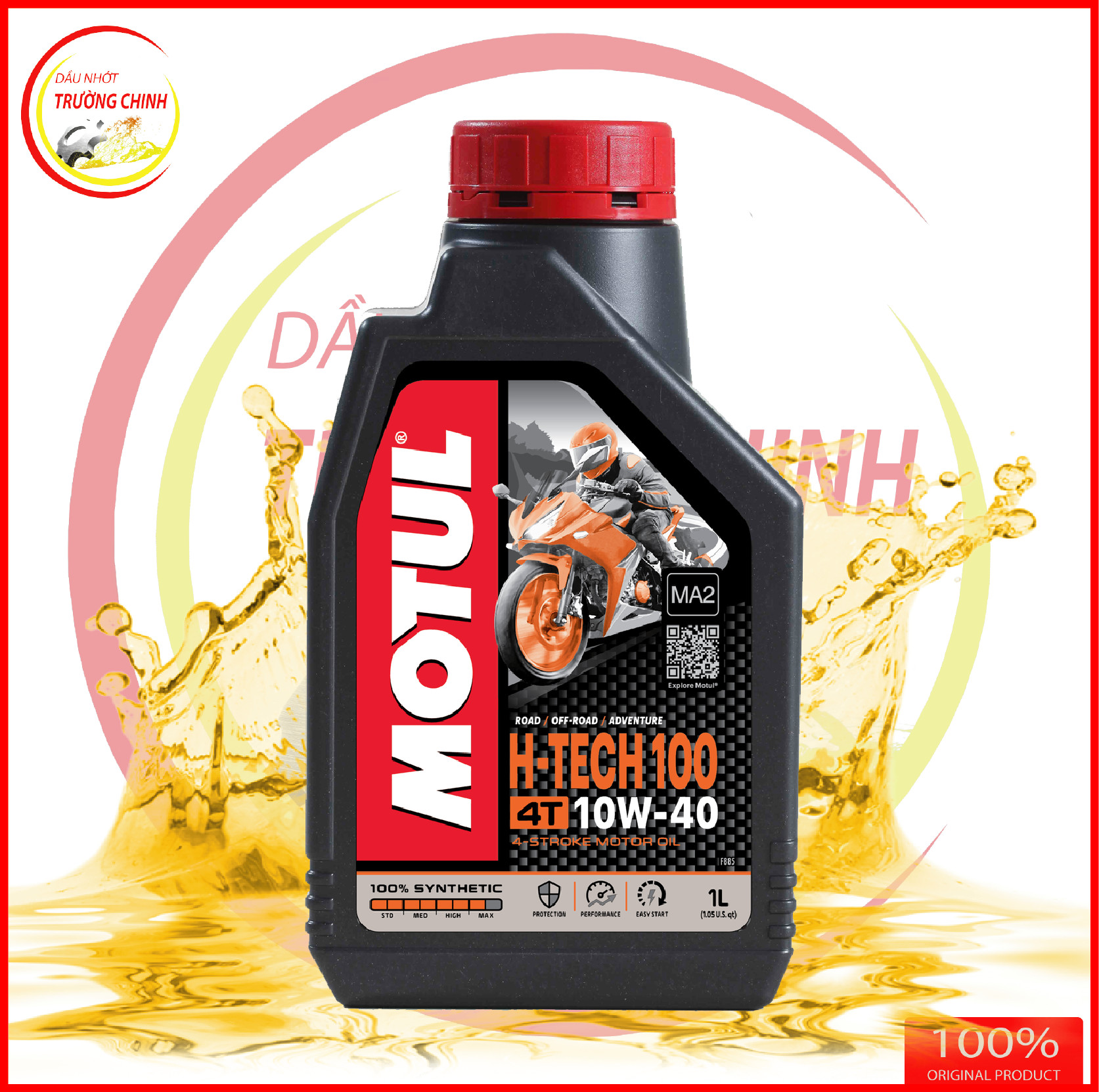 Motul H-Tech 100 4T 10W40 dành cho xe số, tay côn