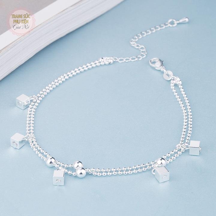Lắc chân dây đôi hạt vuông LC35