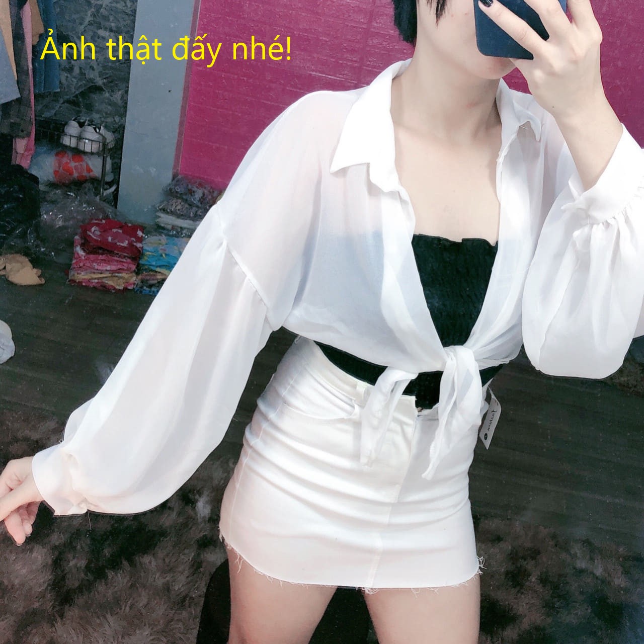 Áo khoác kiểu sơ mi voan