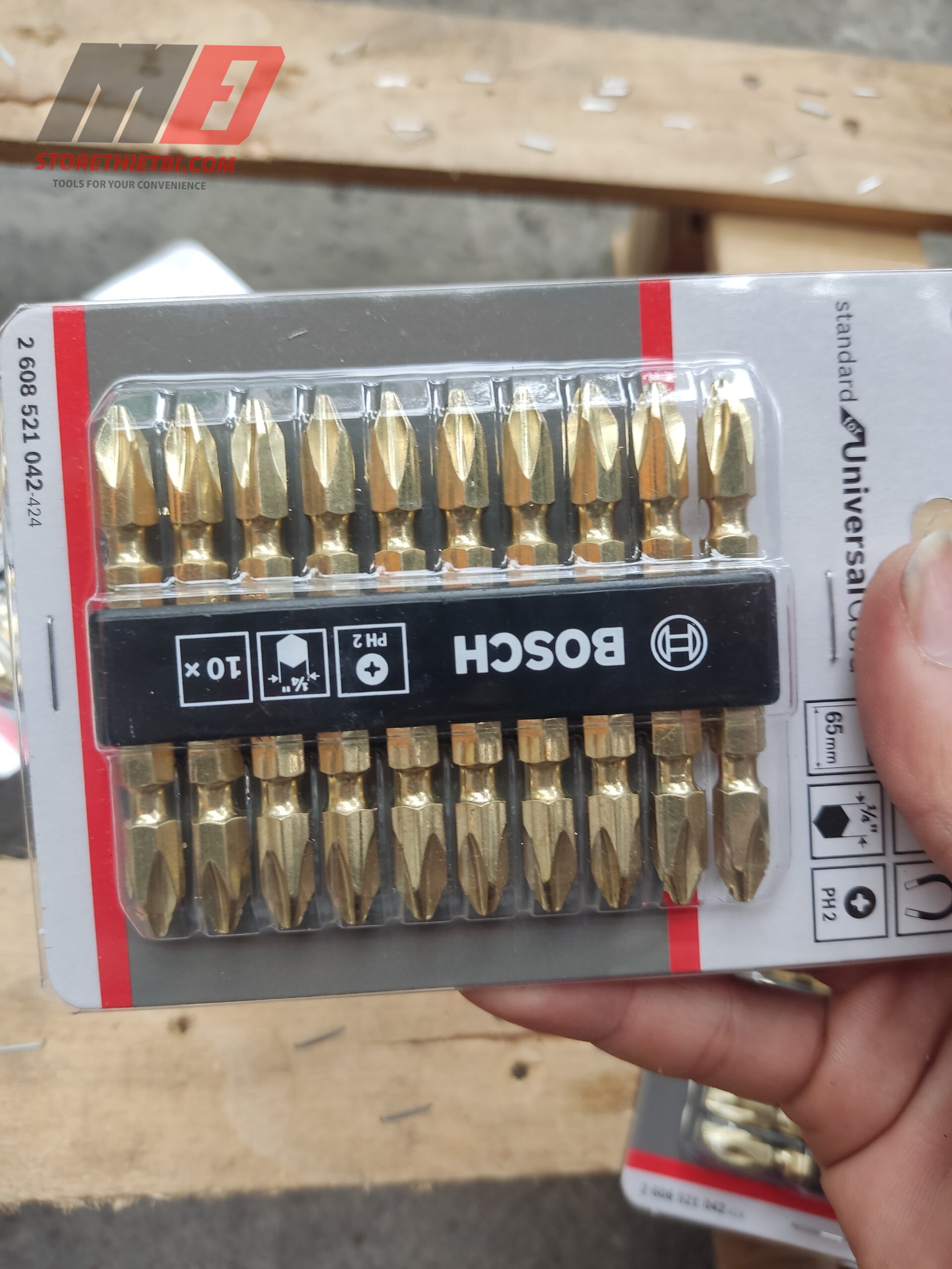 Đầu vặn vít ngắn (PH2-65mm) Bosch 2608521042