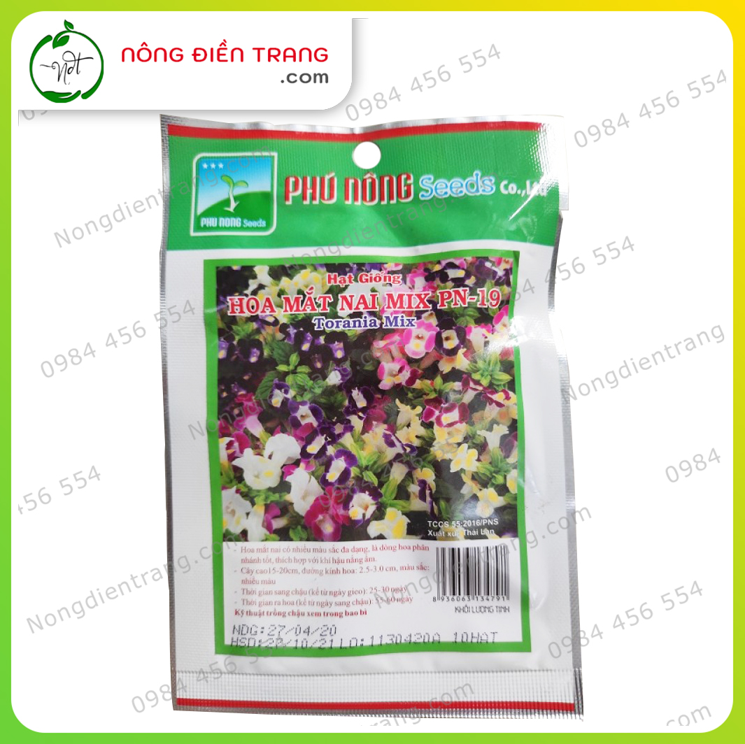 Hạt Giống Hoa Mắt Nai (Hoa Tố Liên) Mix Nhiều Màu Phú Nông - Gói 10 Hạt - Sinh Trưởng Mạnh, Nhiều Hoa, Sắc Hoa Rực Rỡ VTNN Nông Điền Trang