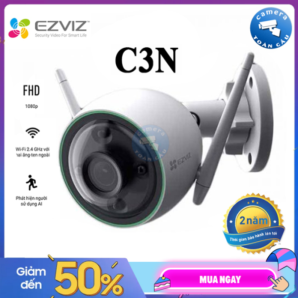 [NHÀ PHÂN PHỐI]Camera Wifi EZVIZ C3N Full HD 1080P, có màu ban đêm , không còi , có đèn báo động , báo động AI nhận dạng người và xe