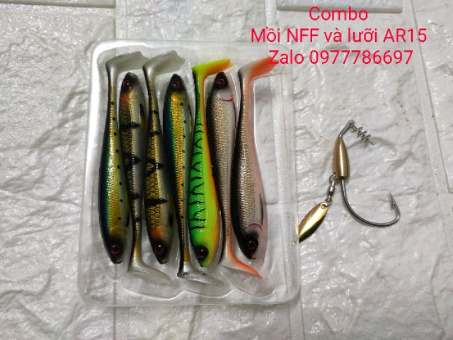 Mồi mềm NFF 7 con kèm lưỡi móc mồi AR15