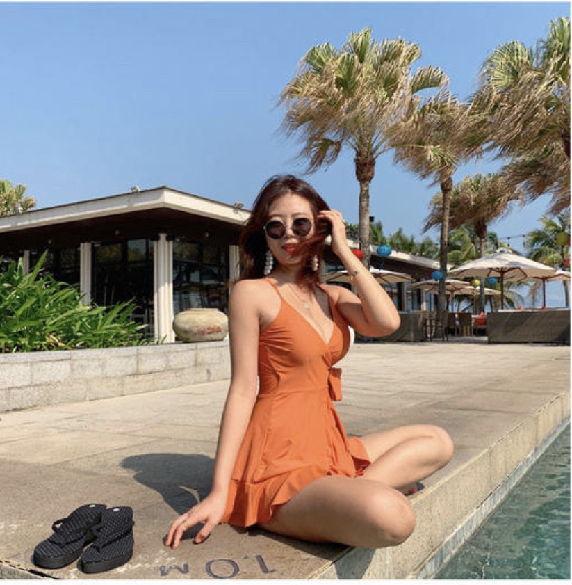[HÀNG QCCC] BIKINI 1 MẢNH VÁY PHỐI BÈO