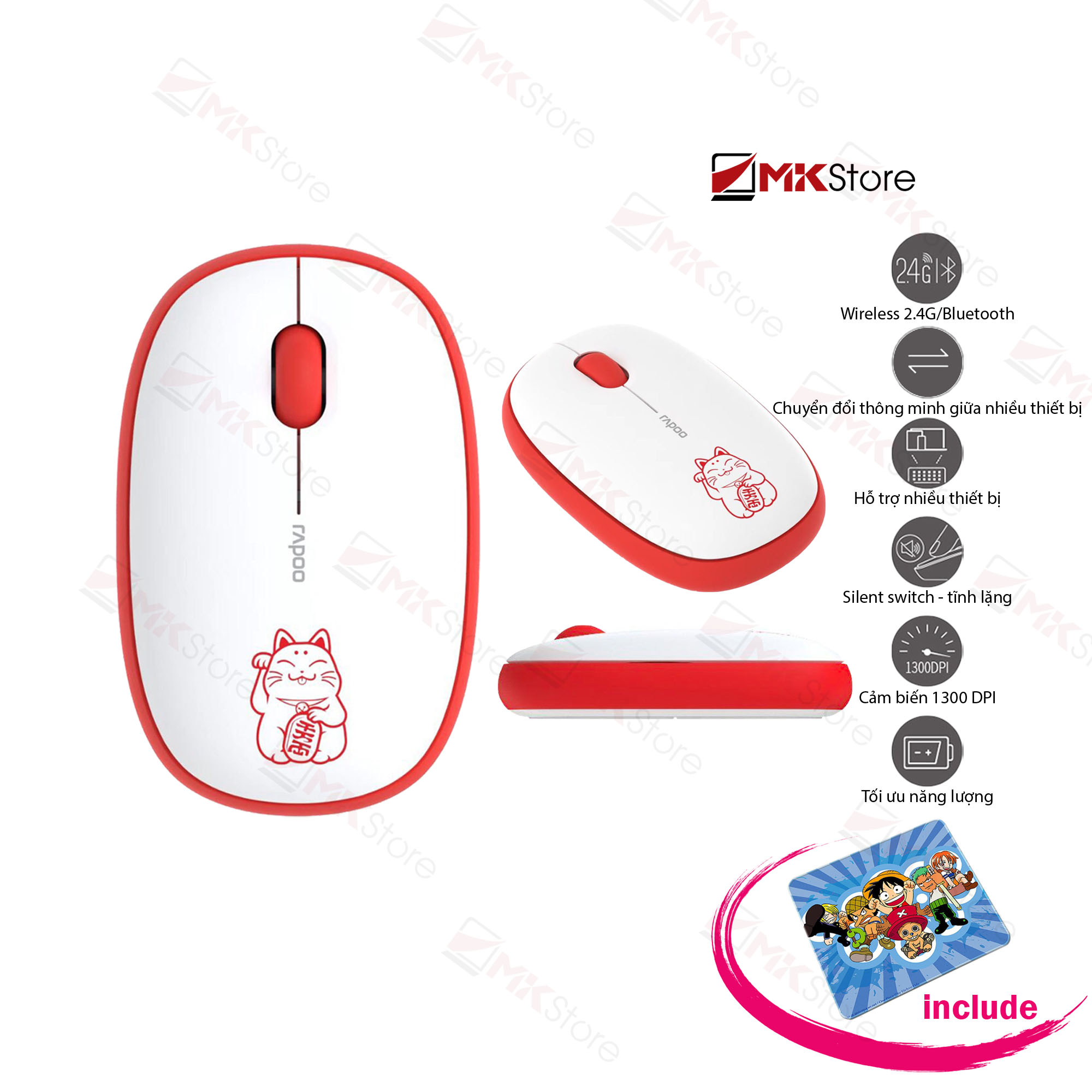 Chuột Máy Tính Không Dây RAPOO M650 Silent Bluetooth MKStore