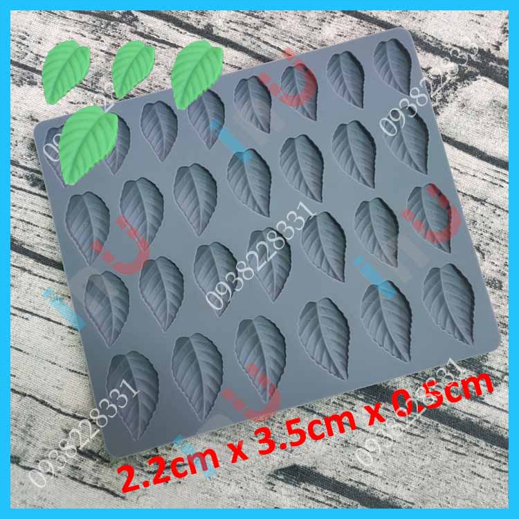 HCM - Khuôn silicon lá hoa hồng làm fondant trang trí bánh, đổ socola, làm rau câu chiếc lá
