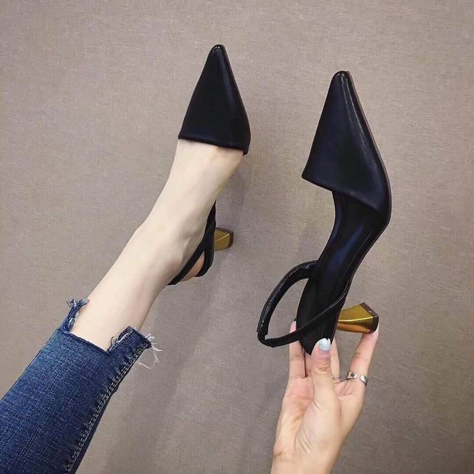 ( ẢNH THẬT + VIDEO) DÉP SỤC MŨI NHỌN CAO GÓT ĐẾ VÀNG MỚI HÀN QUỐC, LEVERMART