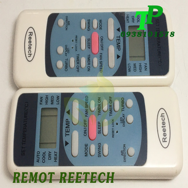 Điều Khiển, Remote Máy Lạnh Điều Hòa Reetech (Tặng Kèm Pin)