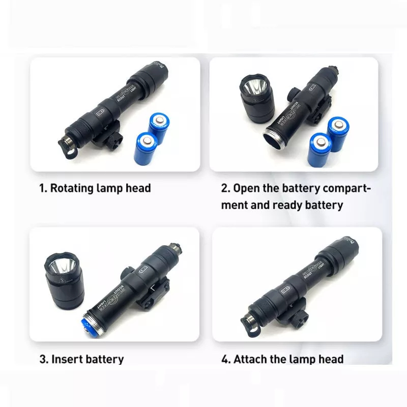 Đèn pin chiến thuật M600C kèm công tắc dây (có pin)