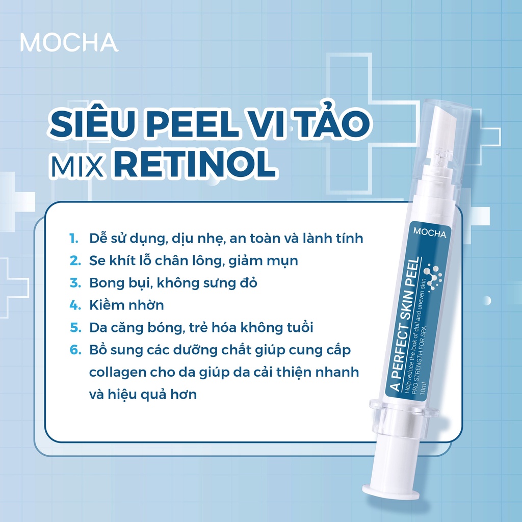 ( TẶNG MẶT NẠ ) Mua 1 Tặng 3 ,Peel Da Vi Tảo Mix retinol , Tái Tạo Da Sinh Học Chính Hãng - MOCHA của Nacha beauty