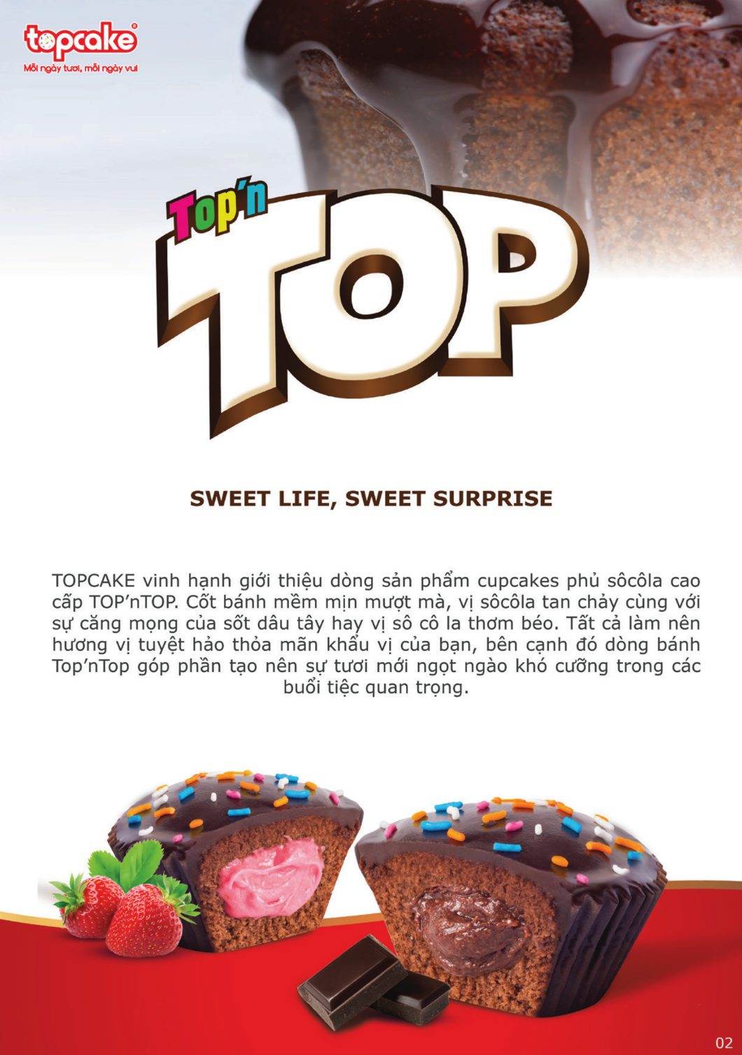 Bánh cupcake TOP'N TOP - Nhân kem dâu