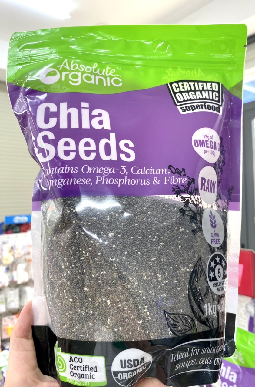 Hạt Chia Tím Úc Organic Chia Seeds 1kg