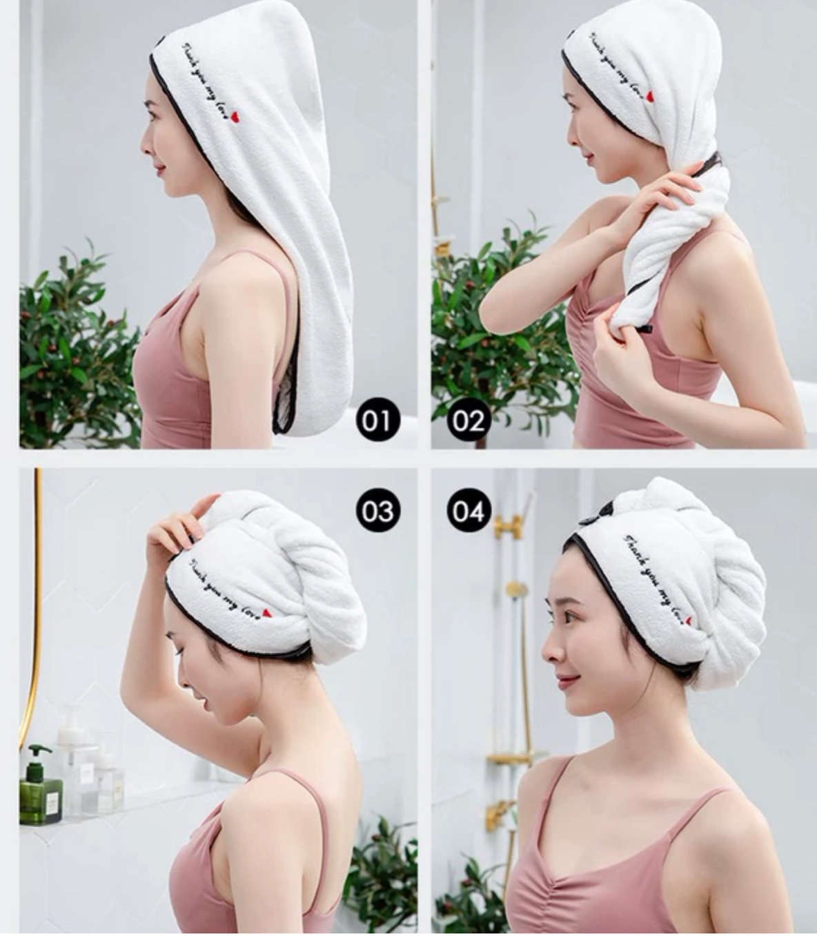 (HCM) KHĂN QUẤN TÓC THẦN THÁNH 3P - KHĂN Ủ TÓC VẤN TÓC KHÔ SIÊU TỐC - KHĂN QUẤN Ủ TÓC LAU TÓC CÓ NÚT CÀI - KHĂN SẤY TÓC SIÊU HOT KHÔ TÓC CỰC NHANH