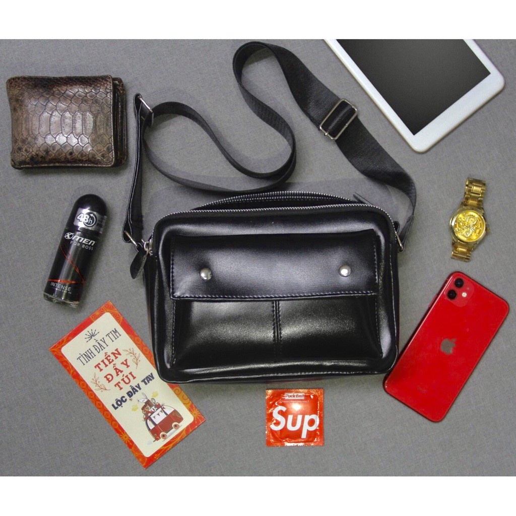 Túi Đeo Chéo Unisex Lanpad Messenger bag Da Pu LP558