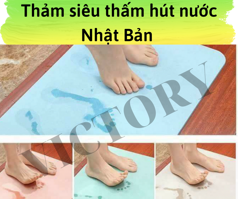 Thảm lau chân đá cứng siêu thấm hút nước nhanh công nghệ nhật bản 60x40