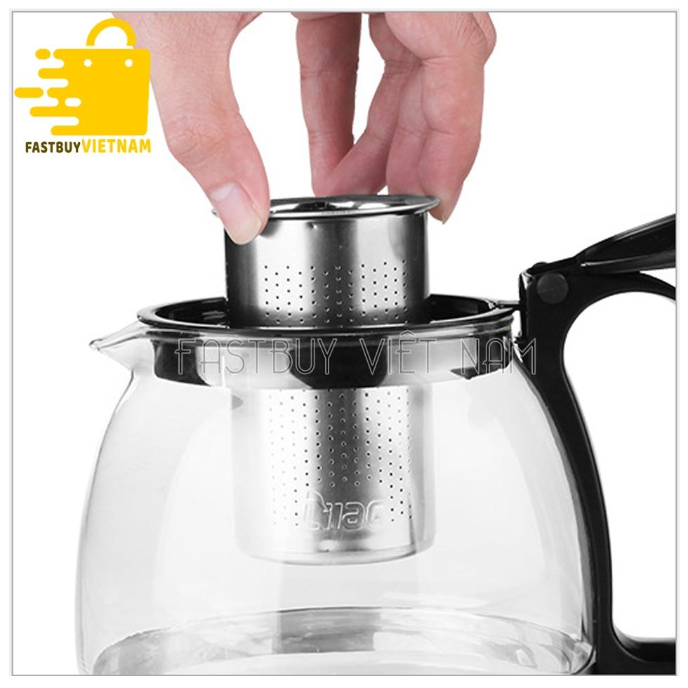 Bộ Ấm Pha Trà Thủy Tinh Lưới Lọc Inox Cao Cấp