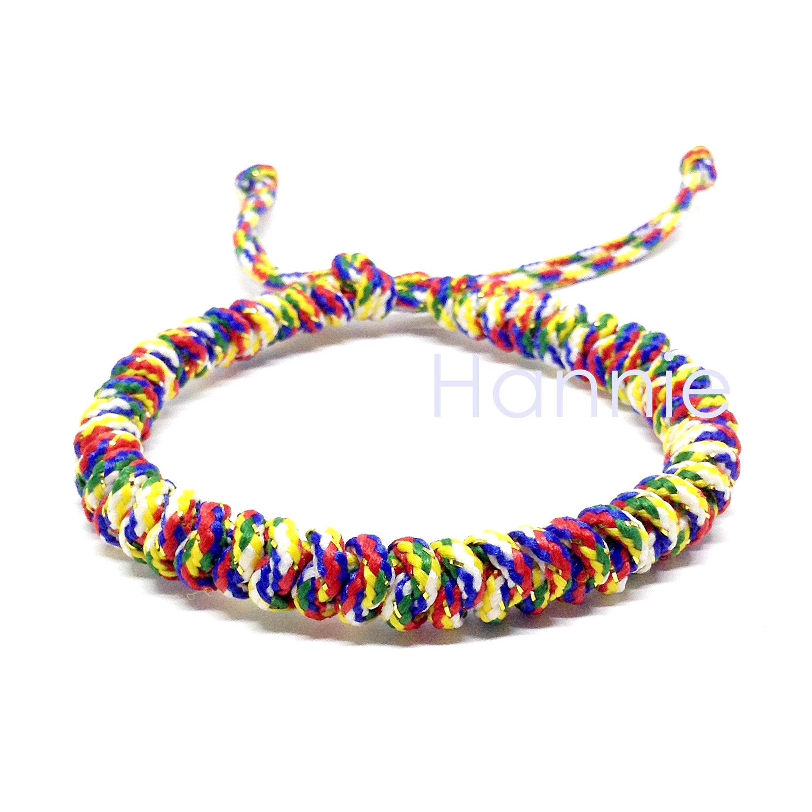 Vòng chỉ ngũ sắc may mắn dây rút - Vòng phong thủy bình an đeo tay nam nữ