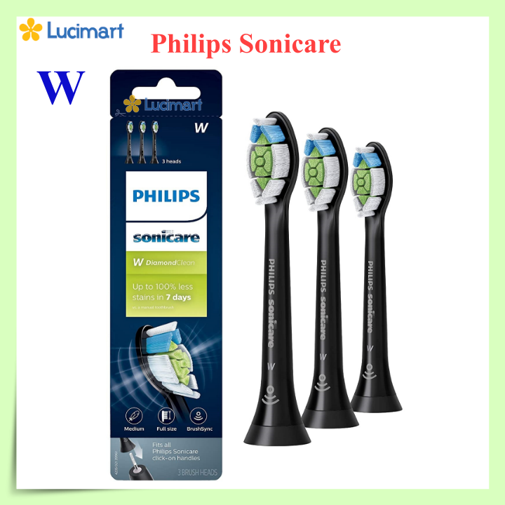 Đầu bàn chải điện Philips Sonicare W Diamond Clean Black [Hàng Mỹ]