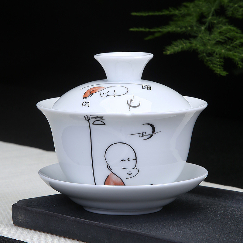 Chén Khải sứ trắng Bạch Định thấu quang 150 ml